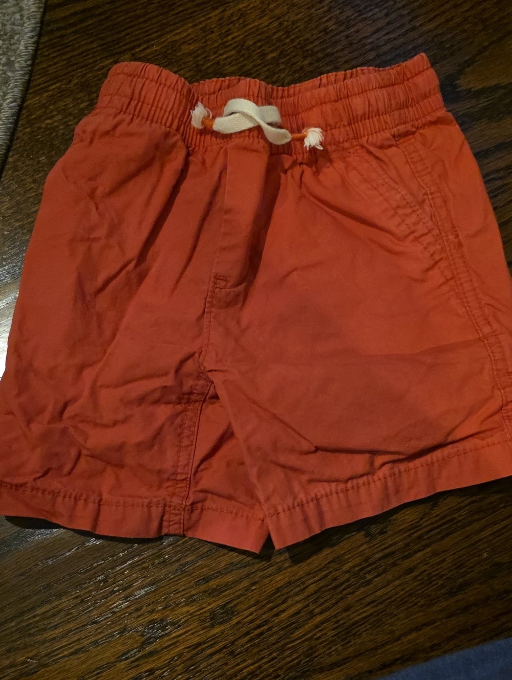 GAP Coral Red Elastic Waist Drawstring Shorts